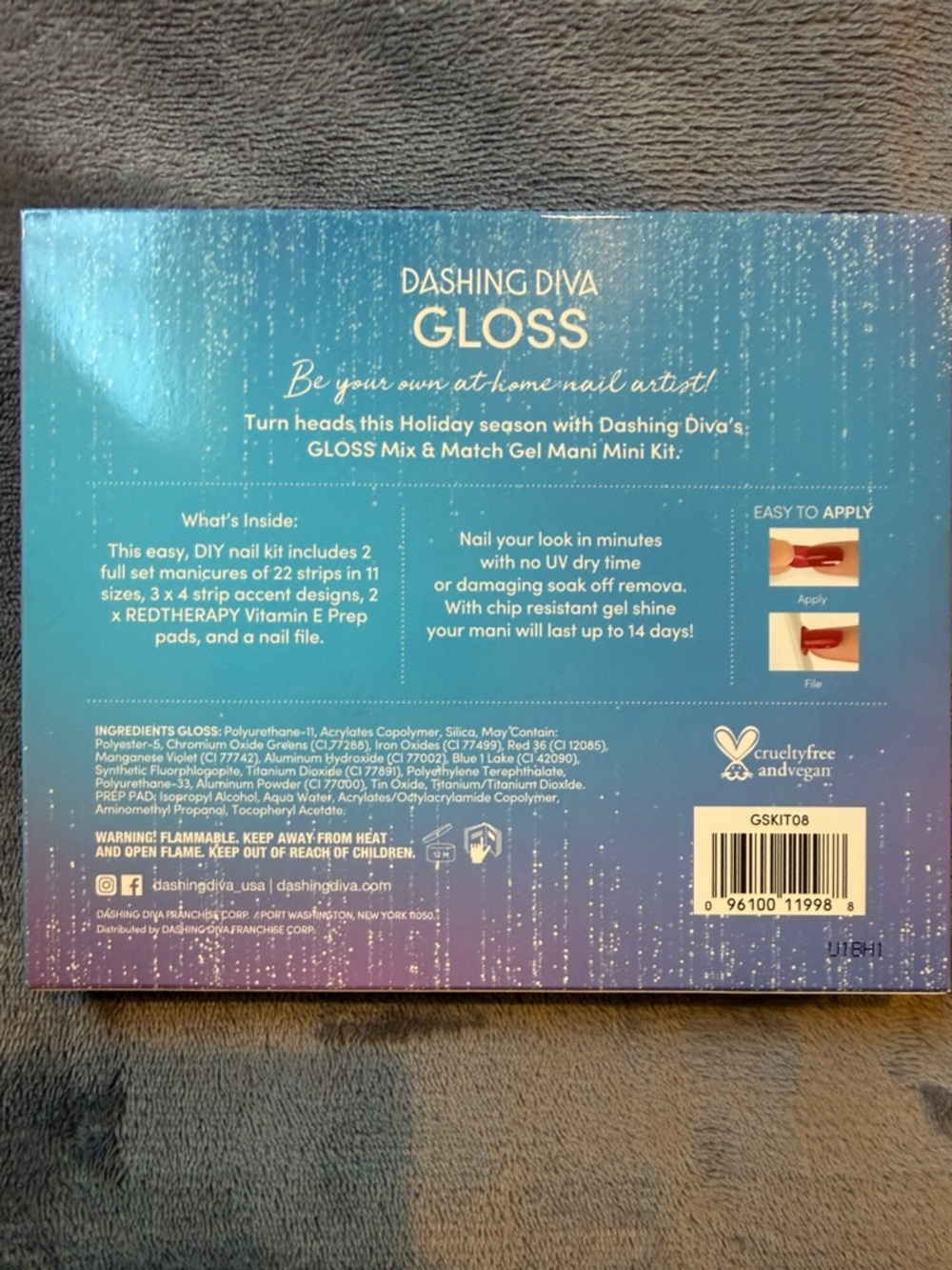 Dashing Diva GLOSS Mix & Match Gel Mani Mini Kit - Navy, Grey, Gold, Iridescent - Picture 2 of 4